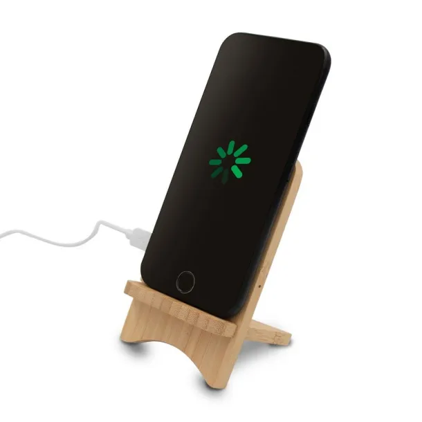  B'RIGHT foldable bamboo wireless charger 10W, phone stand wood