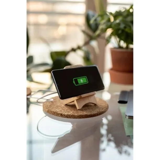  B'RIGHT foldable bamboo wireless charger 10W, phone stand wood