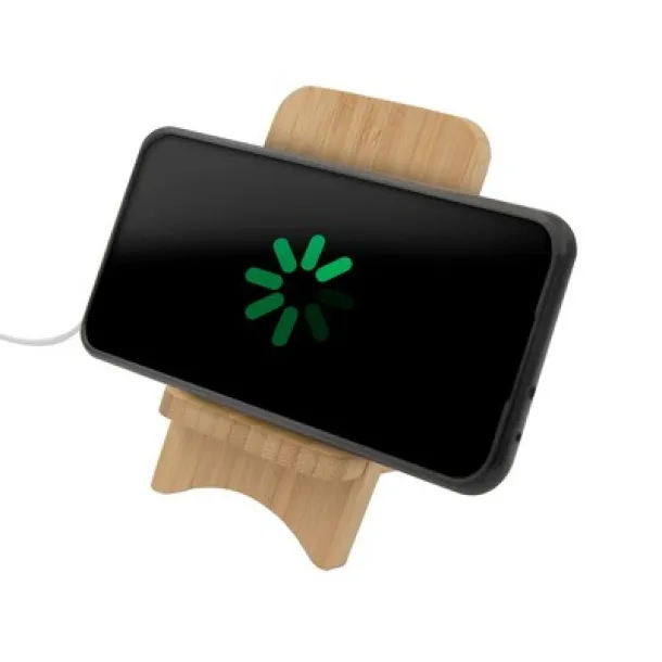  B'RIGHT foldable bamboo wireless charger 10W, phone stand wood