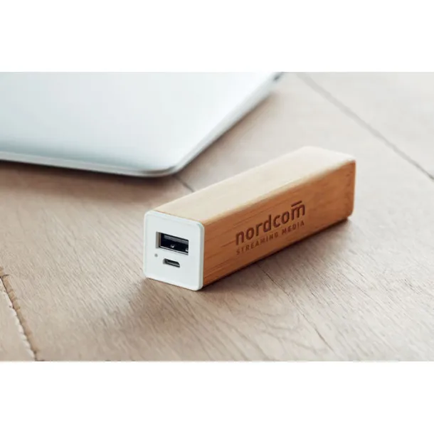 POWERBAM prijenosna baterija od bambusa, 2 200 mAh Drvo