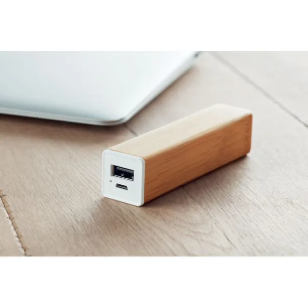 POWERBAM prijenosna baterija od bambusa, 2 200 mAh Drvo
