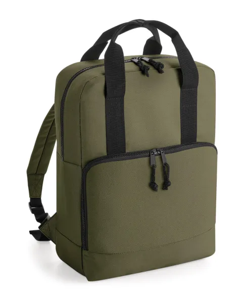  Recycled Twin Handle Cooler Backpack - Bagbase Military Green