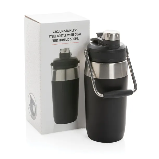  Vacuum stainless steel dual function lid bottle 500ml - XD Collection Black 