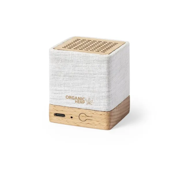  Organic hemp wireless speaker 3W, wooden details neutral