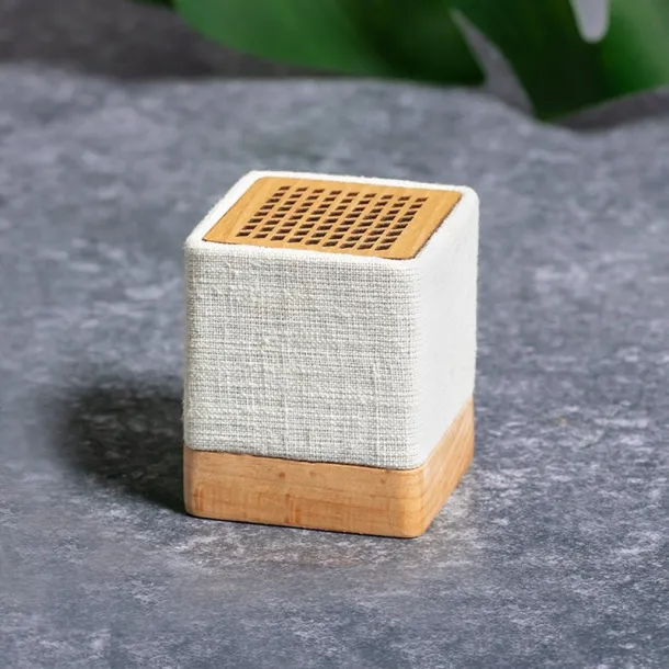  Organic hemp wireless speaker 3W, wooden details neutral