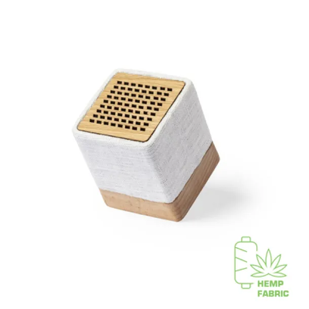  Organic hemp wireless speaker 3W, wooden details neutral