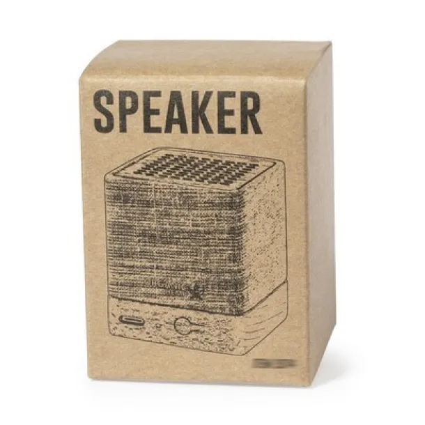  Organic hemp wireless speaker 3W, wooden details neutral