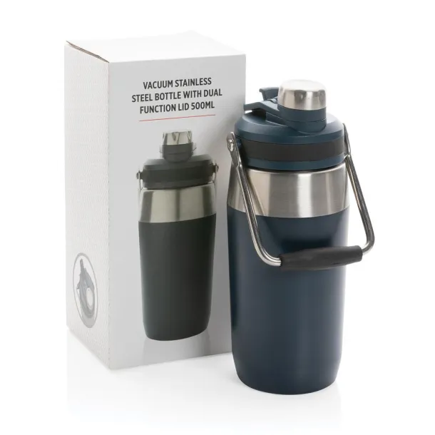  Vacuum stainless steel dual function lid bottle 500ml - XD Collection Navy