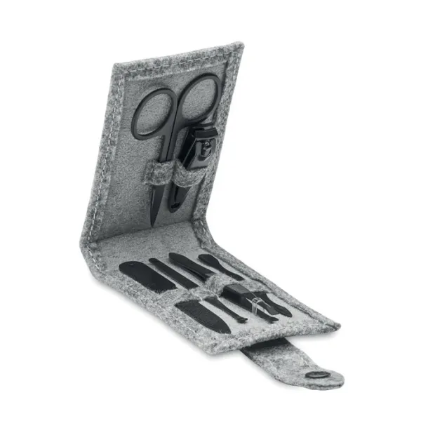 NAILKIT FELT RPET felt 6 piece manicure set Grey