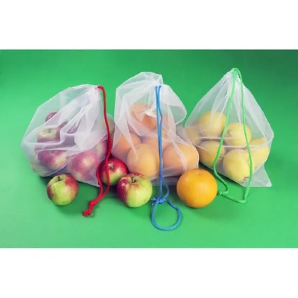  RPET bag for fruits and vegetables, 3 pcs white