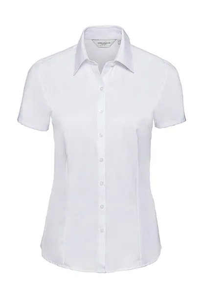  Ladies' Herringbone Shirt - Russell Collection Bijela