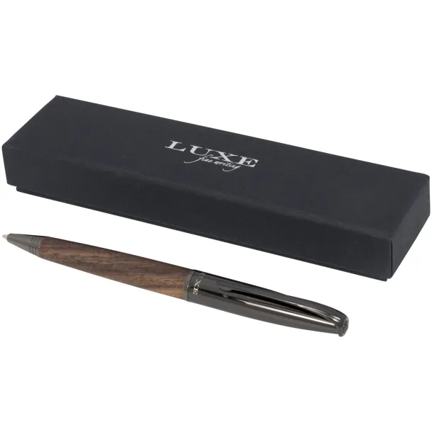 Loure wood barrel ballpoint pen - Luxe Solid black Dark brown