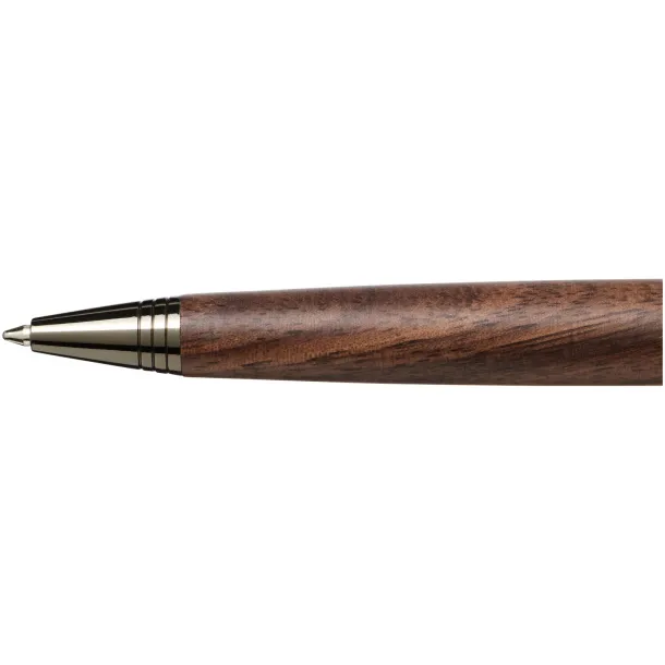 Loure wood barrel ballpoint pen - Luxe Solid black Dark brown