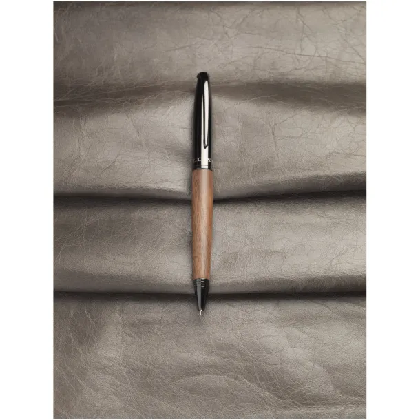 Loure wood barrel ballpoint pen - Luxe Solid black Dark brown