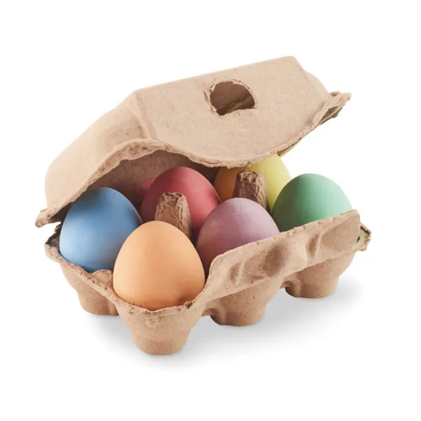 TAMAGO 6 chalk eggs in box Beige