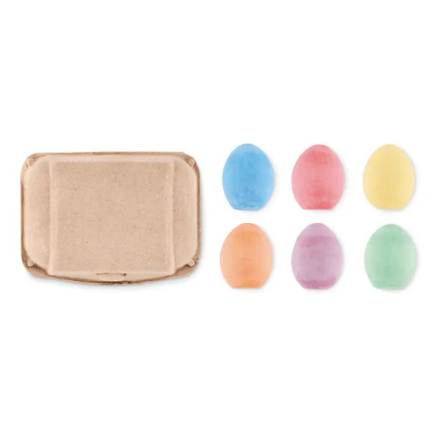 TAMAGO 6 chalk eggs in box Beige