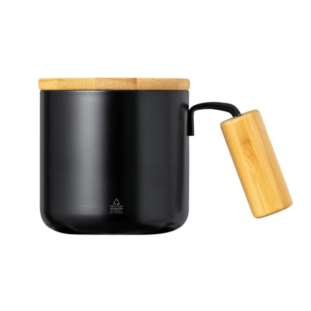  Recycled stainless steel thermo mug 330 ml Crna