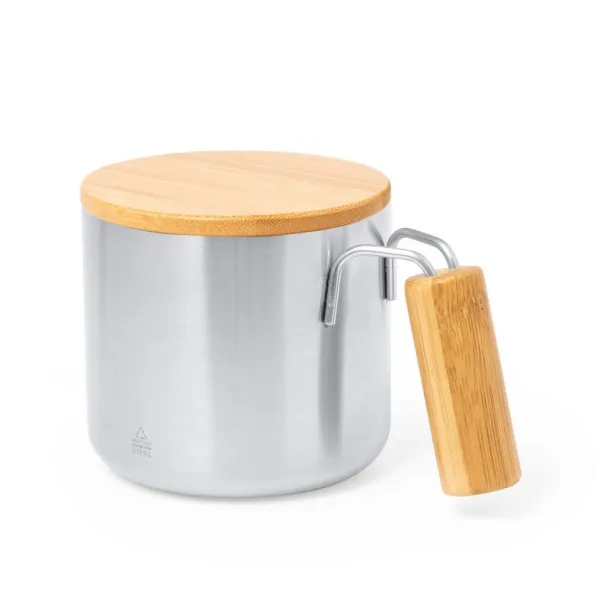  Recycled stainless steel thermo mug 330 ml Srebrna