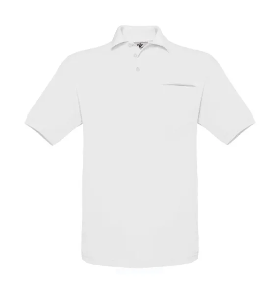  Polo majica s džepom, 180 g/m² - B&C Bijela