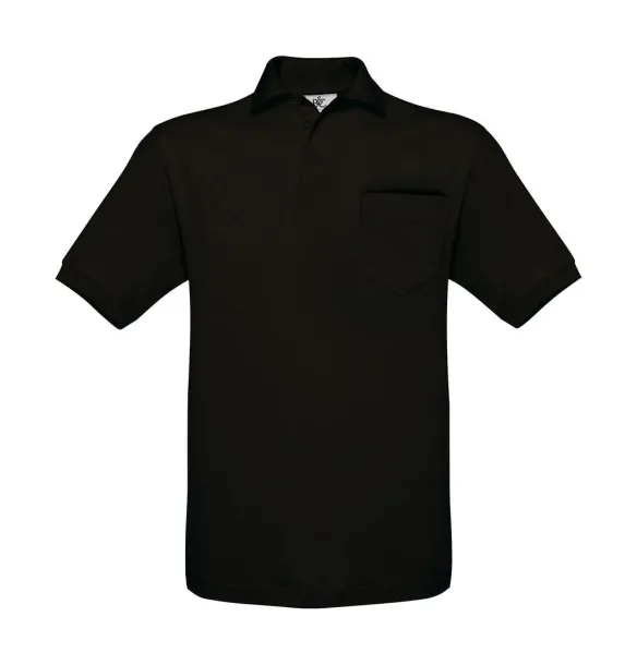  Polo majica s džepom, 180 g/m² - B&C Crna