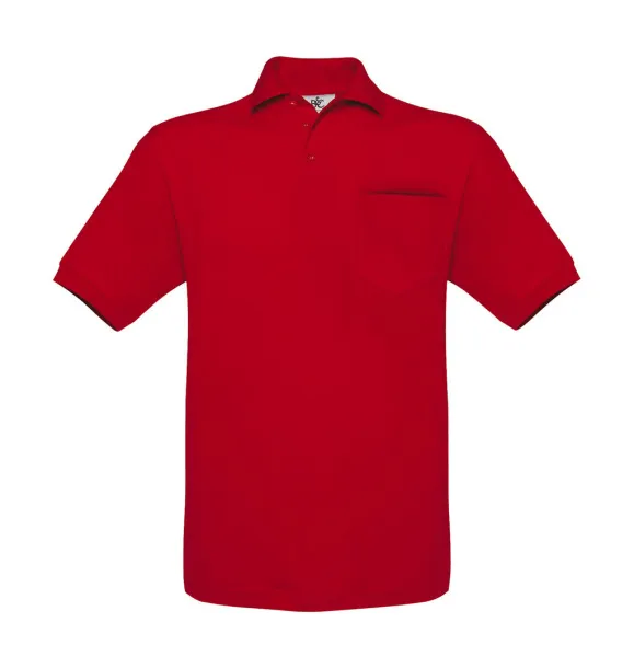  Polo majica s džepom, 180 g/m² - B&C Crvena