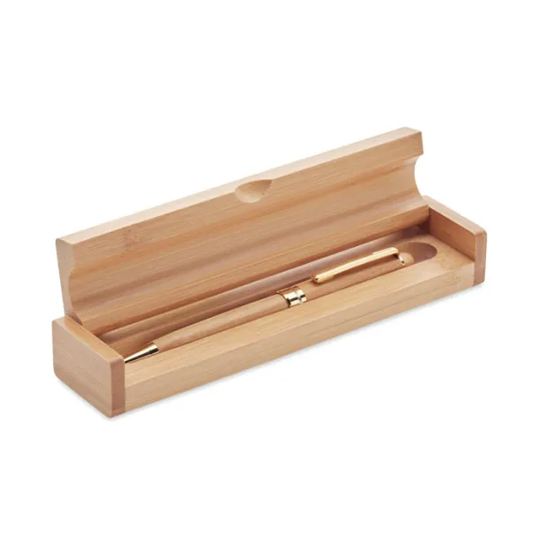 ETNA Bamboo twist ball pen in box Wood