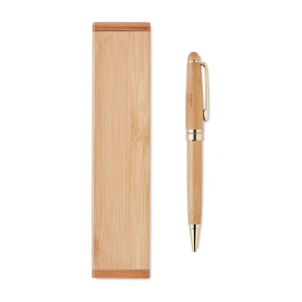 ETNA Bamboo twist ball pen in box Wood