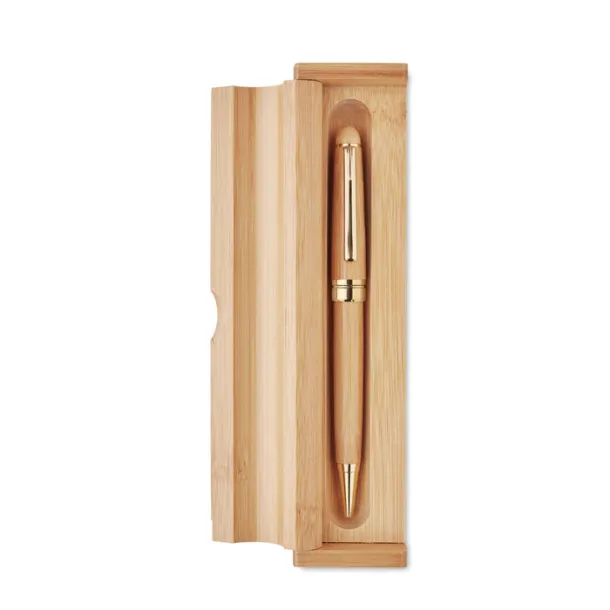 ETNA Bamboo twist ball pen in box Wood