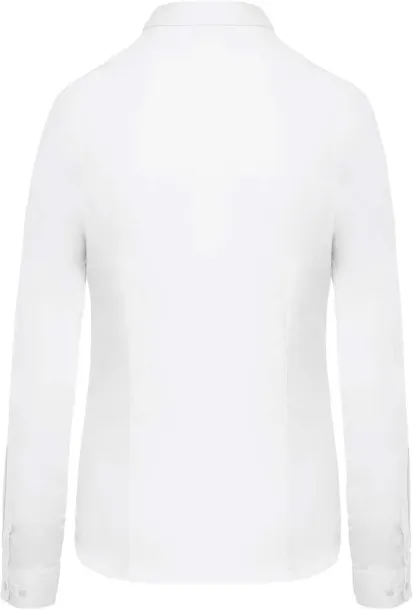  LADIES’ LONG-SLEEVED COTTON POPLIN SHIRT - Kariban White