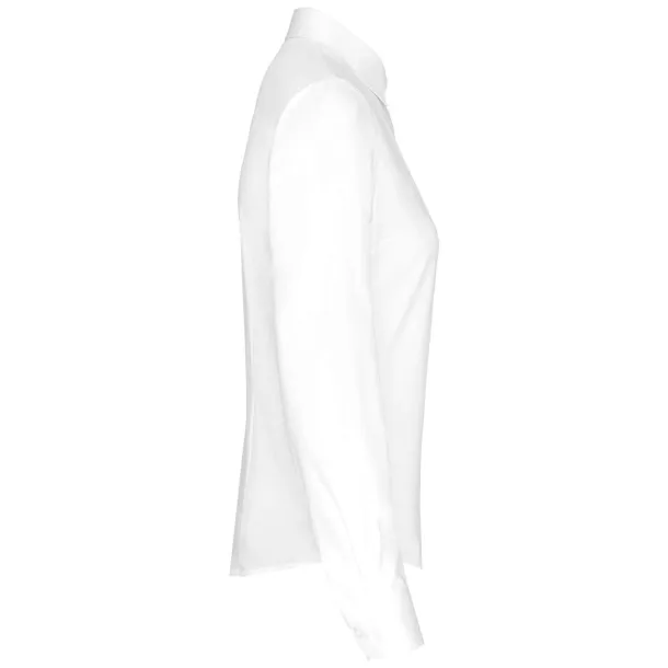  LADIES’ LONG-SLEEVED COTTON POPLIN SHIRT - Kariban White