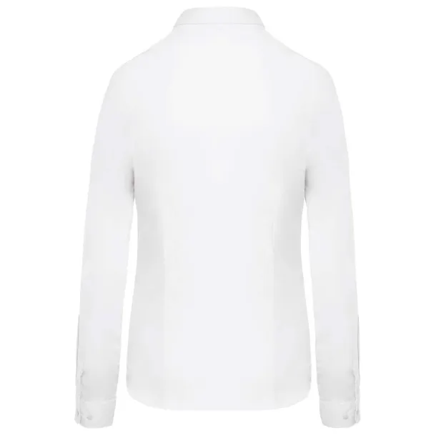  LADIES’ LONG-SLEEVED COTTON POPLIN SHIRT - Kariban White