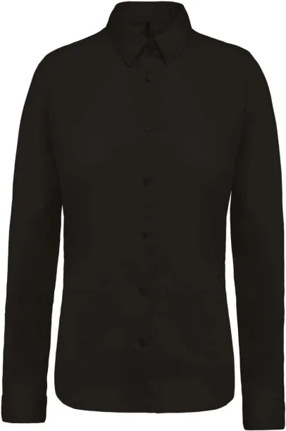  LADIES’ LONG-SLEEVED COTTON POPLIN SHIRT - Kariban Black