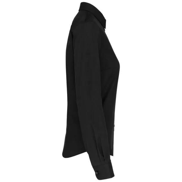  LADIES’ LONG-SLEEVED COTTON POPLIN SHIRT - Kariban Black