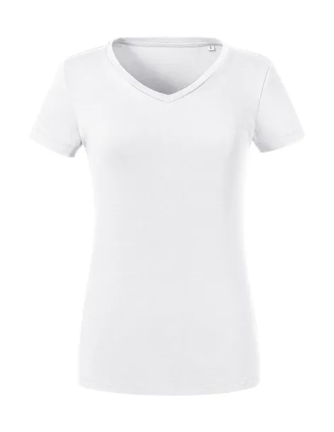  Ladies' Pure Organic V-Neck Tee - Russell Pure Organic Bijela