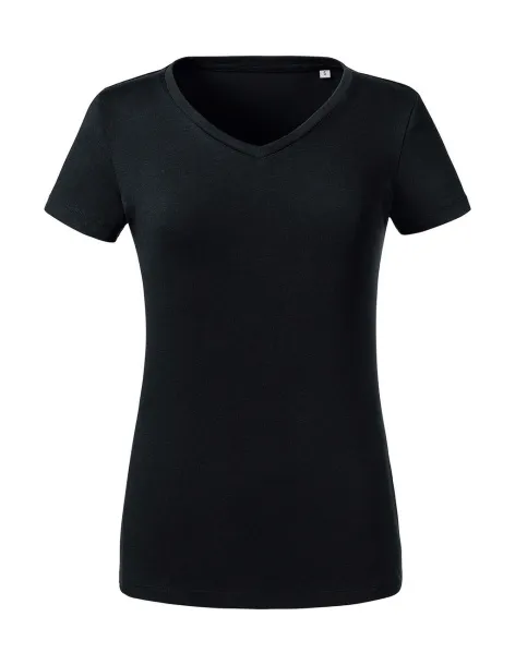  Ladies' Pure Organic V-Neck Tee - Russell Pure Organic Black