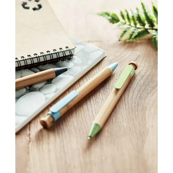 TOYAMA Bamboo/Wheat-Straw PP ball pen Blue