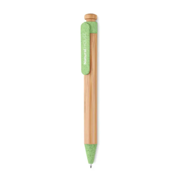 TOYAMA Bamboo/Wheat-Straw PP ball pen Green