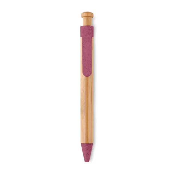 TOYAMA Bamboo/Wheat-Straw PP ball pen Red