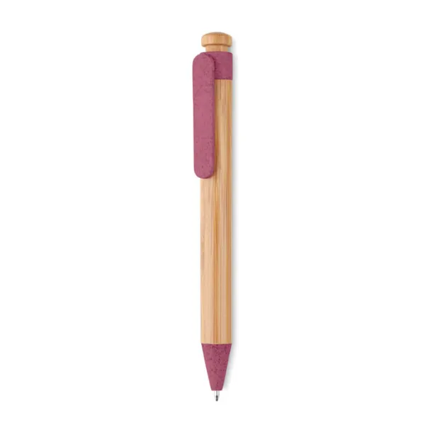 TOYAMA Bamboo/Wheat-Straw PP ball pen Red