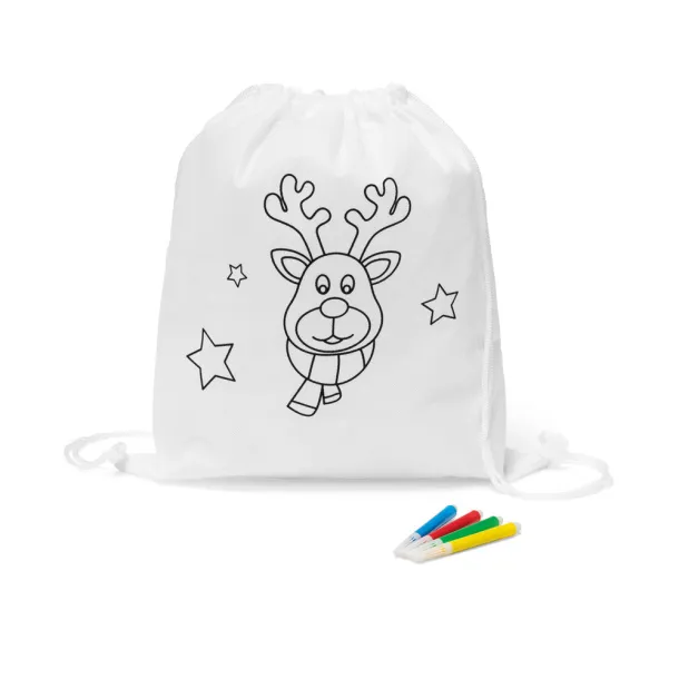 GLENCOE Children's colouring drawstring bag White