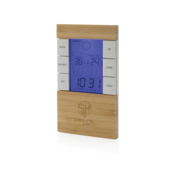  Utah RCS rplastic and FSC® bamboo weather station - XD Collection Brown 