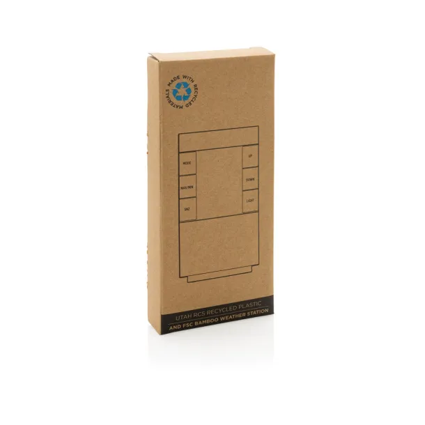  Utah RCS rplastic and FSC® bamboo weather station - XD Collection Brown 