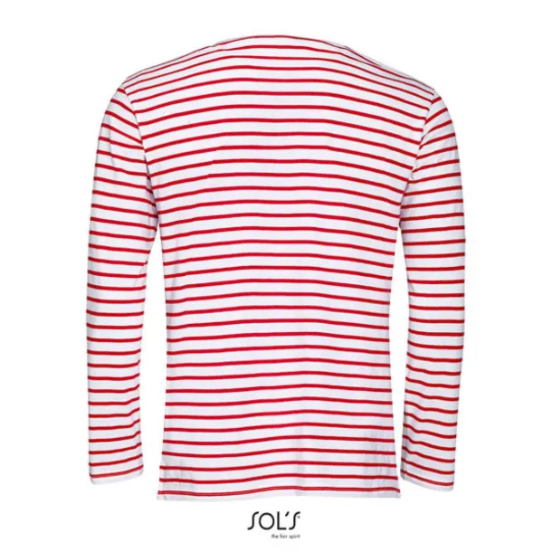  SOL'S MARINE MEN - LONG SLEEVE STRIPED T-SHIRT - SOL'S White Red