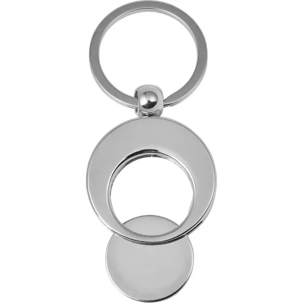  Keyring with shopping cart coin silver