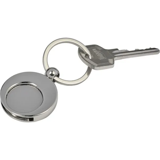  Keyring with shopping cart coin Srebrna