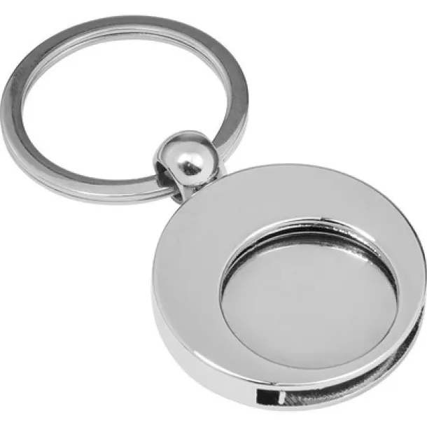  Keyring with shopping cart coin silver