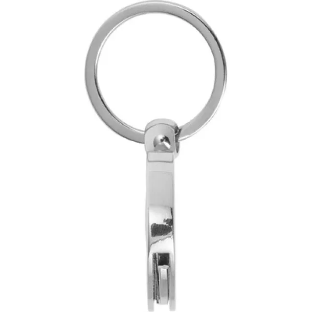  Keyring with shopping cart coin Srebrna