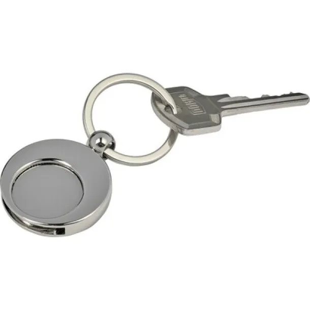  Keyring with shopping cart coin Srebrna