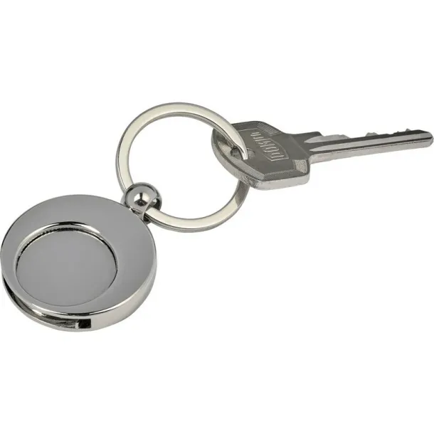  Keyring with shopping cart coin Srebrna