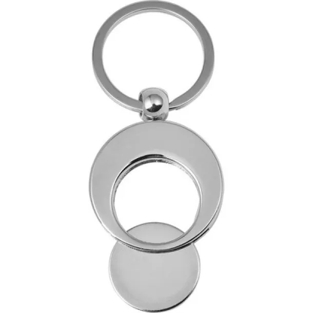  Keyring with shopping cart coin Srebrna